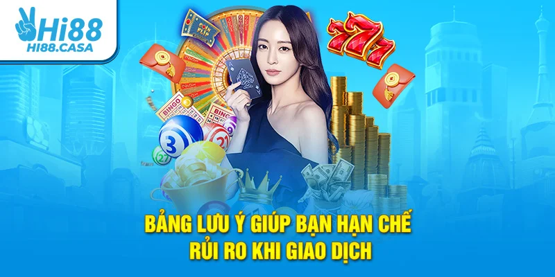 Bảng lưu ý giúp bạn hạn chế rủi ro khi giao dịch