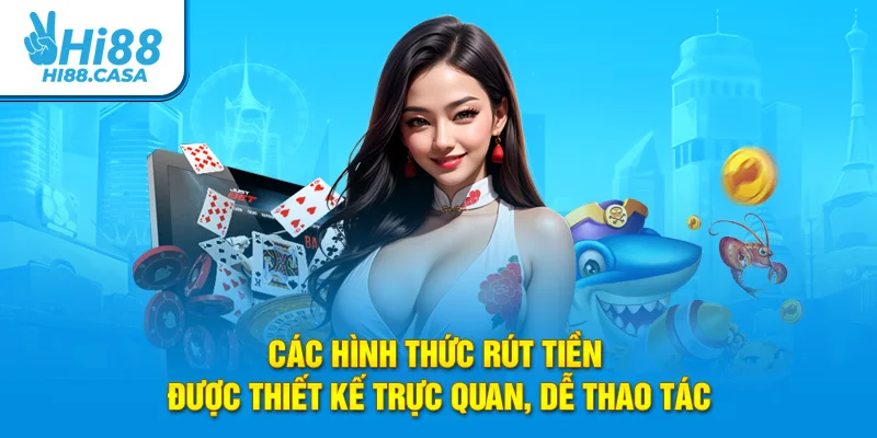Các hình thức rút tiền được thiết kế trực quan, dễ thao tác